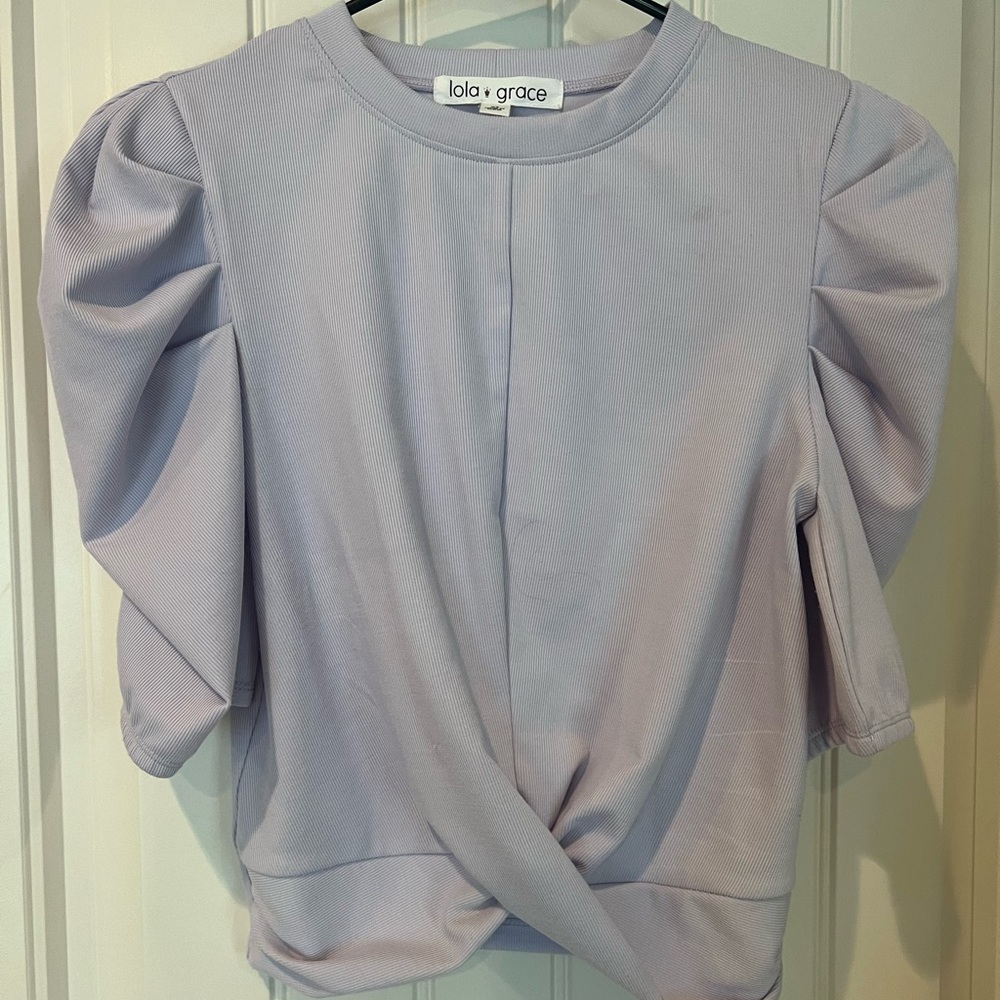 Lola + Grace crop top on lavender
